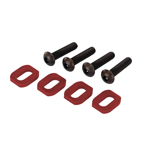 AX7759R Washers, motor mount, aluminum (red-anodized) (4)/ 4x18mm BCS (4)