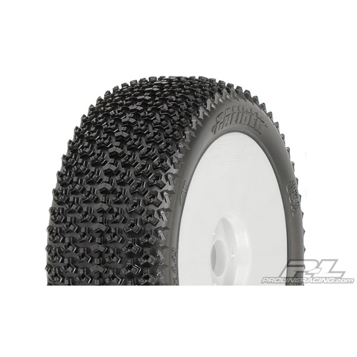 AP9030-31 Caliber M2 (Medium) Off-Road 1:8 Buggy Tires Mounted on V2 White Wheels for Front or Rear