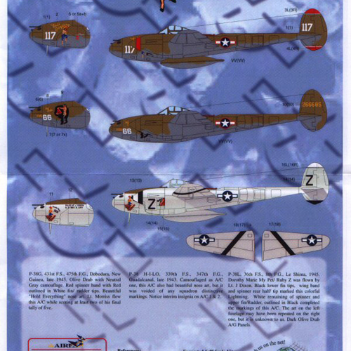 ESN48632 1/48 Fork Tail Devils Pt II (P-38 Lightning P-38G P-38H P-38L)