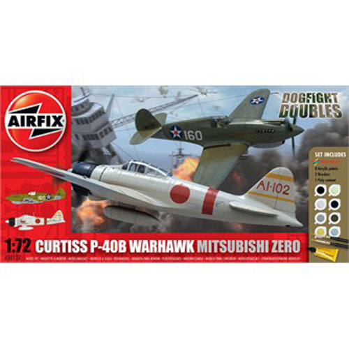 BB50127 1/72 Curtiss P-40B Warhawk and Mitsubishi Zero Dogfight Doubles Gift Set