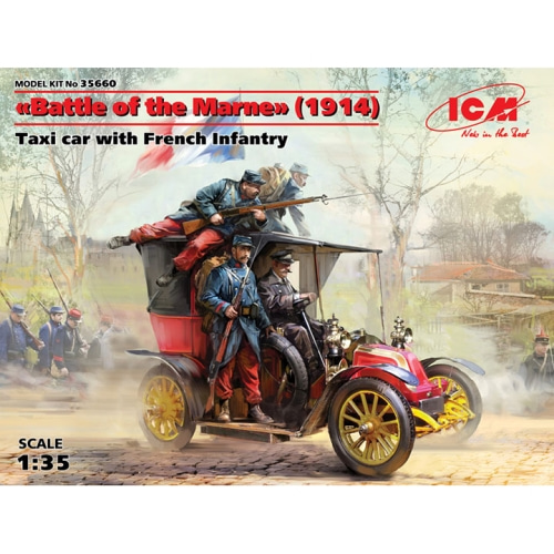 BICM35660 1/35 Battle of the Marne (1914), Taxi car with French Infantry-인형 및 차량 포함