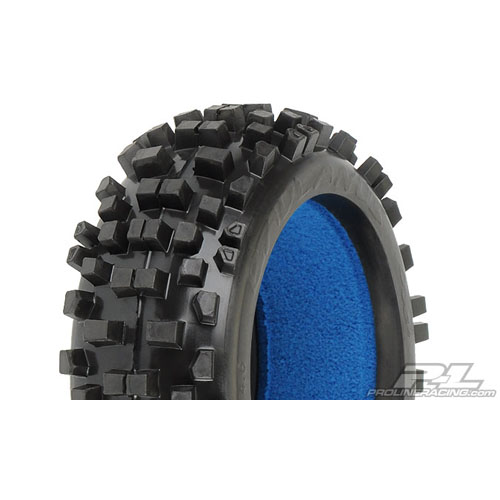 AP9021-10 Badlands XTR (Firm) All Terrain 1:8 Buggy Tires Mounted on Velocity 1:8 White Buggy Wheel 17mm for Front or Rear