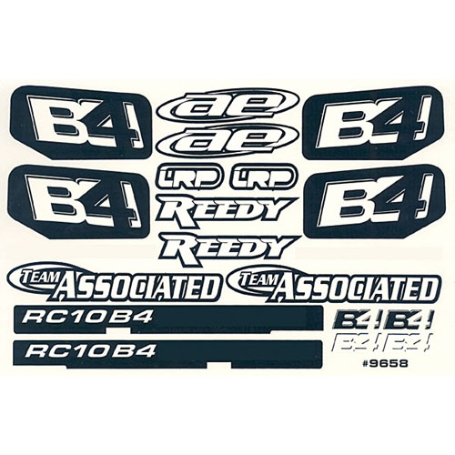 AA9658 RC10B4 Logo Decal Sheet