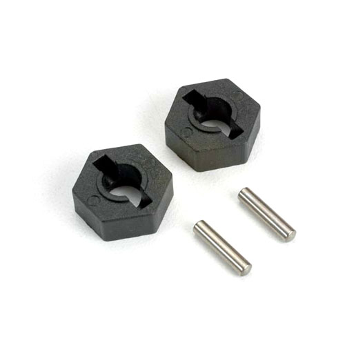 AX4954 Wheel hubs hex 14mm(2)/ axle pins (2.5x12mm) (2) 휠 헥스 14mm . 핀 12mm