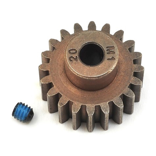 AX6494X Gear, 20-T pinion (1.0 metric pitch) (fits 5mm shaft)/ set screw (compatible with steel spur gears)