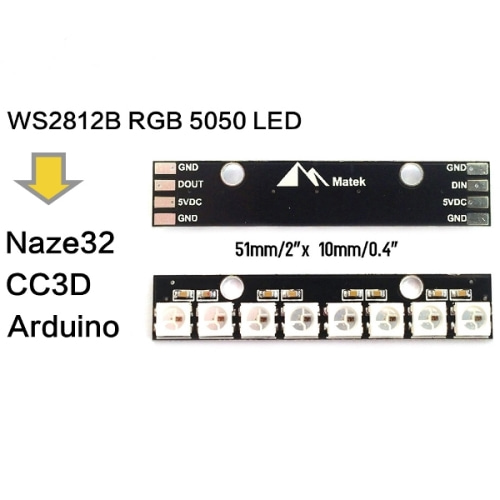 Matek 8bit WS2812B RGB5050 LED built in,Full-color drive Naze32 CC3D acceptable 4s