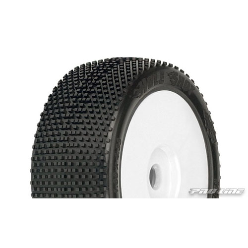 AP9026-11 Hole Shot M2 (Medium) Off-Road 1:8 Buggy Tires Mounted on Velocity White Wheels for Front or Rear