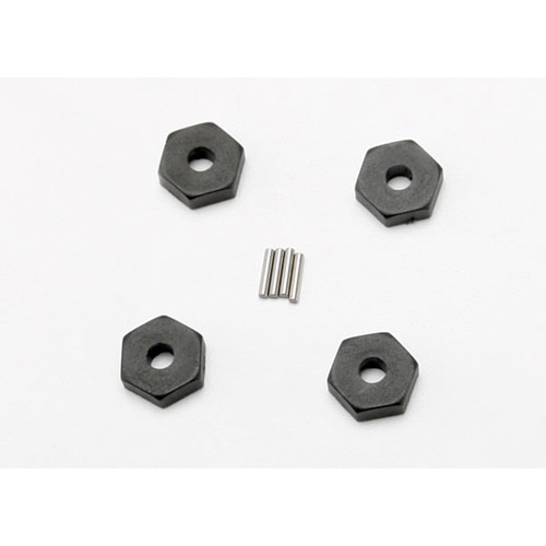 AX7154 Wheel hubs hex (4)/ axle pins (1.5x8mm) (4)