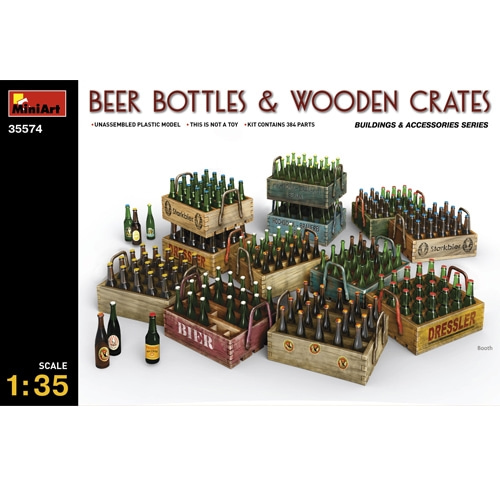 BE35574 1/35 Beer Bottles &amp; Wooden Crates
